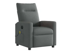 Poltrona reclinável de massagens elétrica tecido cinza-escuro SHL552768^ Poltrona