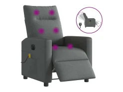 Poltrona reclinável de massagens elétrica tecido cinza-escuro SHL552768^ Poltrona