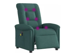Outlet Poltrona reclinável de massagens elétrica tecido verde-escuro SHL783868 Verde pinho