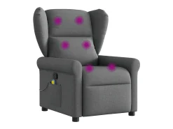Poltrona| Poltrona reclinável de massagem em tecido cinza escuro SHL203114 Cinza antracite