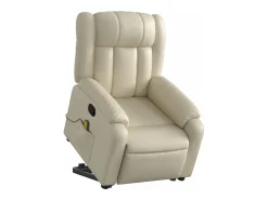 Best Poltrona reclinável de massagens couro artificial cor SHL72147 Creme