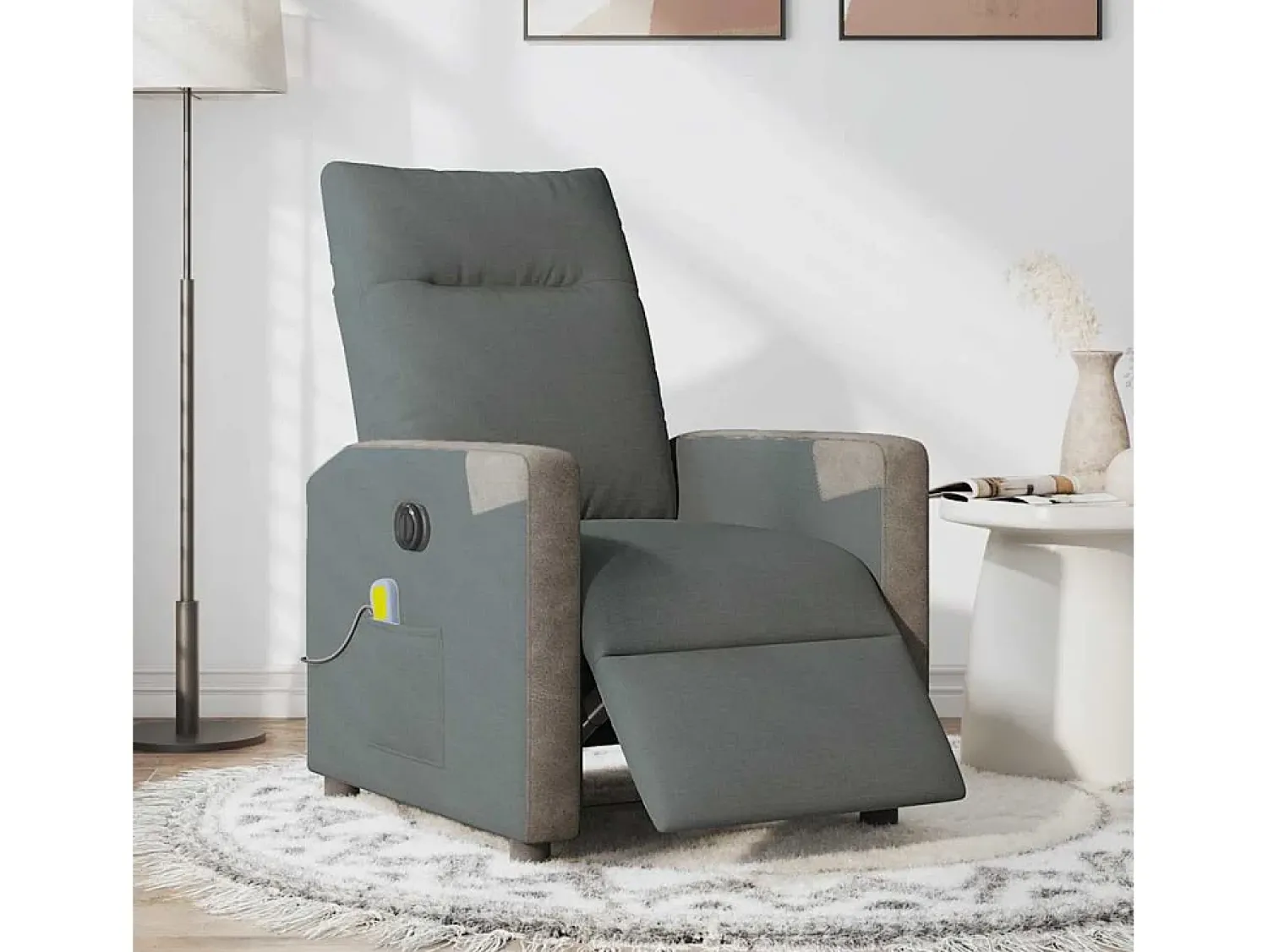 Poltrona* Poltrona reclinável de massagens elétrica tecido cinza-escuro SHL576713 Cinza antracite