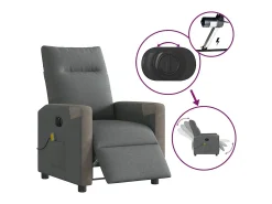 Poltrona* Poltrona reclinável de massagens elétrica tecido cinza-escuro SHL576713 Cinza antracite