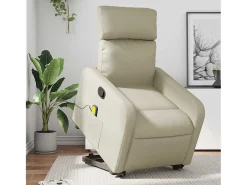 Poltrona reclinável de massagens couro artificial cor SHL695489^ Poltrona