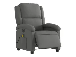 Outlet Poltrona reclinável de massagens elétrica tecido cinza-escuro SHL121715 Cinza antracite
