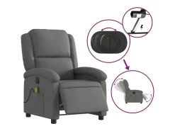 Outlet Poltrona reclinável de massagens elétrica tecido cinza-escuro SHL121715 Cinza antracite