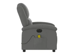 Outlet Poltrona reclinável de massagens elétrica tecido cinza-escuro SHL121715 Cinza antracite