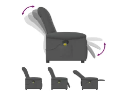 Poltrona reclinável de massagem em tecido cinza escuro SHL221787^ Poltrona
