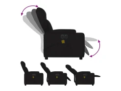 Sale Poltrona reclinável de massagens elétrica tecido SHL881351 Preto