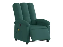 Poltrona reclinável de massagens elétrica tecido verde-escuro SHL691505^ Poltrona
