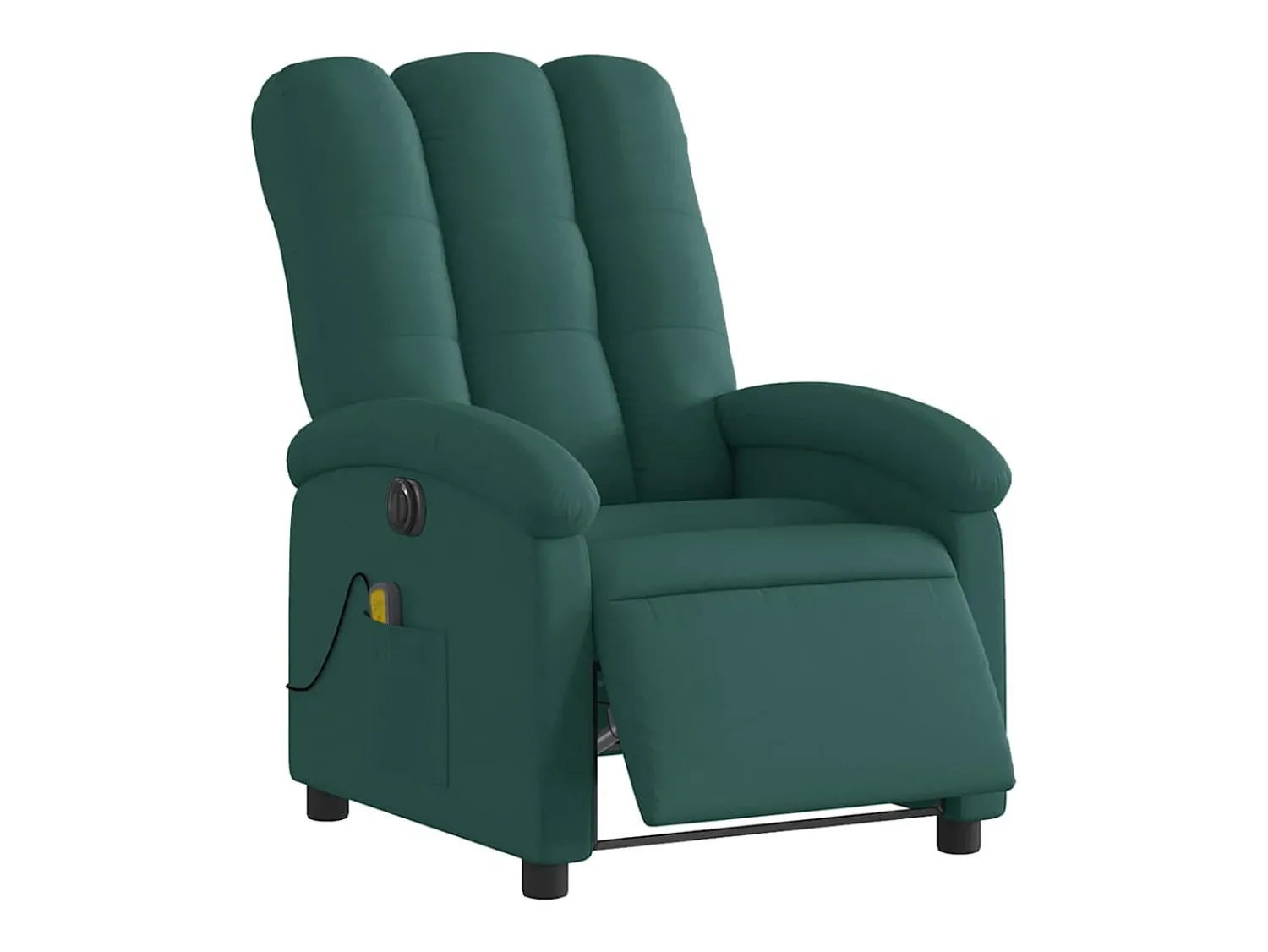 Poltrona reclinável de massagens elétrica tecido verde-escuro SHL691505^ Poltrona
