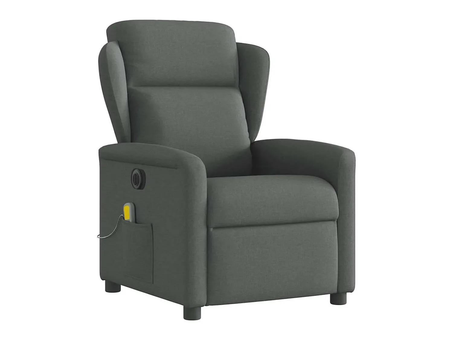 vidaxl Poltrona reclinável de massagens elétrica tecido cinza-escuro^ Poltrona