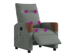 Poltrona reclinável de massagens elétrica tecido cinza-escuro SHL518767^ Poltrona