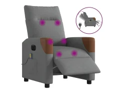 Poltrona reclinável de massagens elétrica tecido cinza-escuro SHL518767^ Poltrona