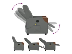 Poltrona reclinável de massagens elétrica tecido cinza-escuro SHL518767^ Poltrona