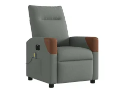 Poltrona reclinável de massagens elétrica tecido cinza-escuro SHL518767^ Poltrona