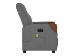 Poltrona reclinável de massagens elétrica tecido cinza-escuro SHL518767^ Poltrona