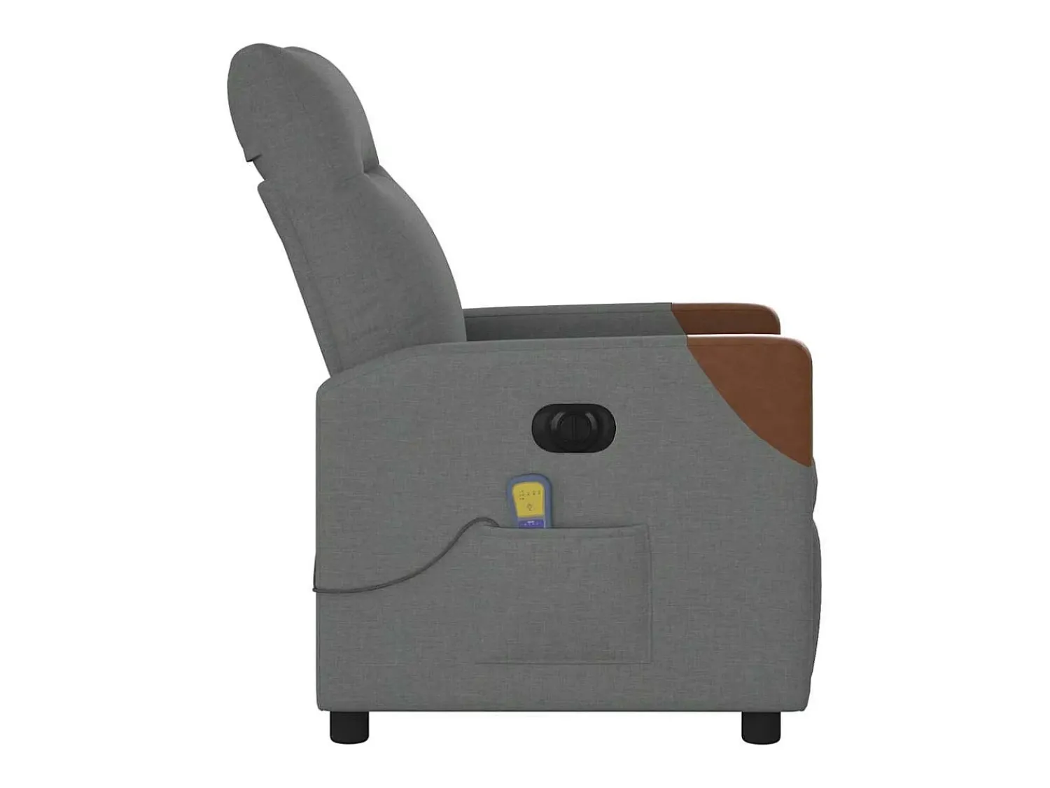 Poltrona reclinável de massagens elétrica tecido cinza-escuro SHL518767^ Poltrona