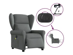 Poltrona| Poltrona reclinável de massagens elétrica tecido cinza-escuro SHL38963 Cinza antracite