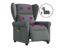 Poltrona| Poltrona reclinável de massagens elétrica tecido cinza-escuro SHL38963 Cinza antracite