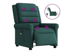 Poltrona* Poltrona reclinável de massagens elétrica tecido verde-escuro SHL370838 Verde pinho