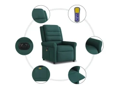 Poltrona* Poltrona reclinável de massagens elétrica tecido verde-escuro SHL370838 Verde pinho