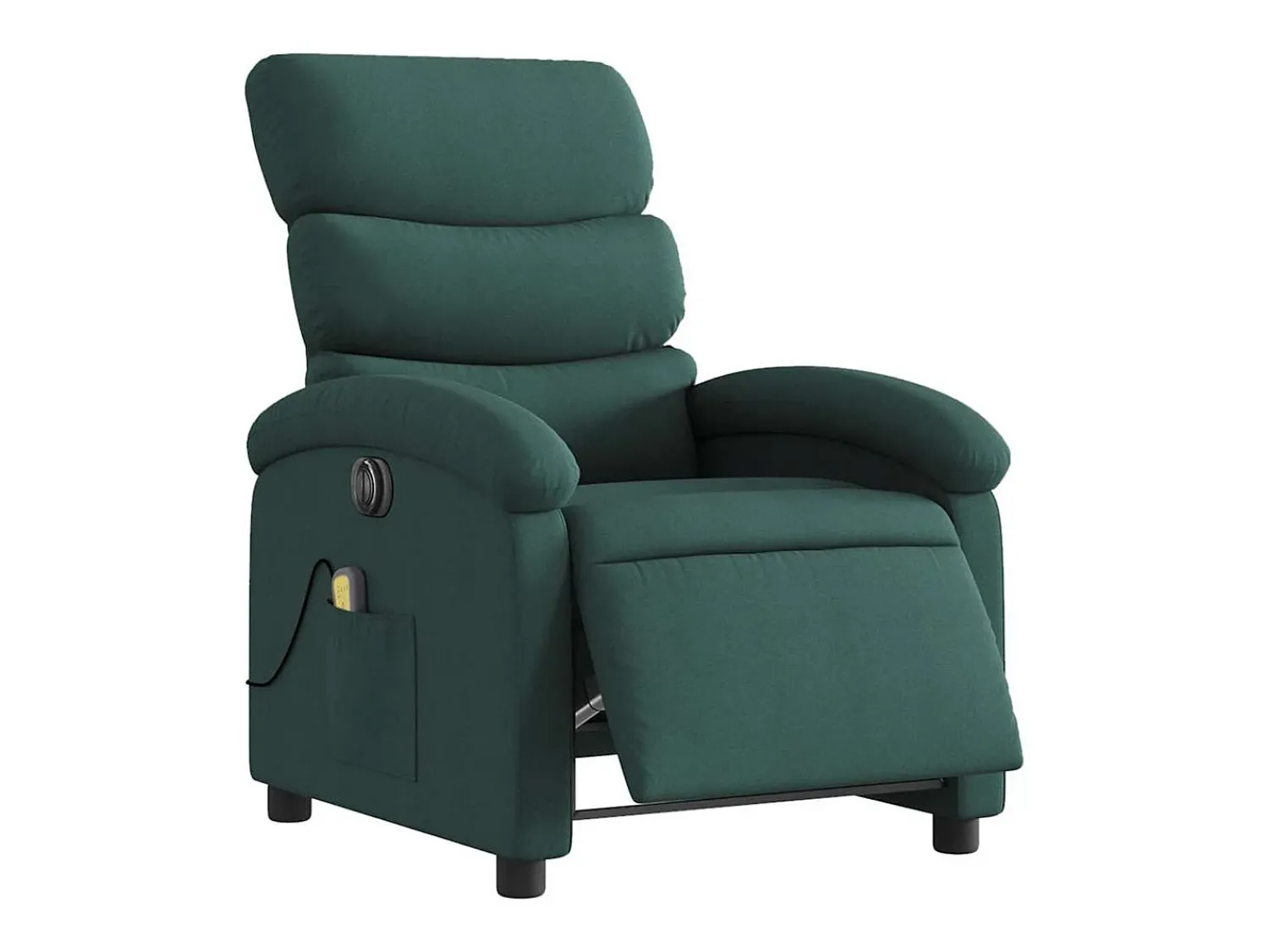 Poltrona reclinável de massagens elétrica tecido verde-escuro SHL953568^ Poltrona