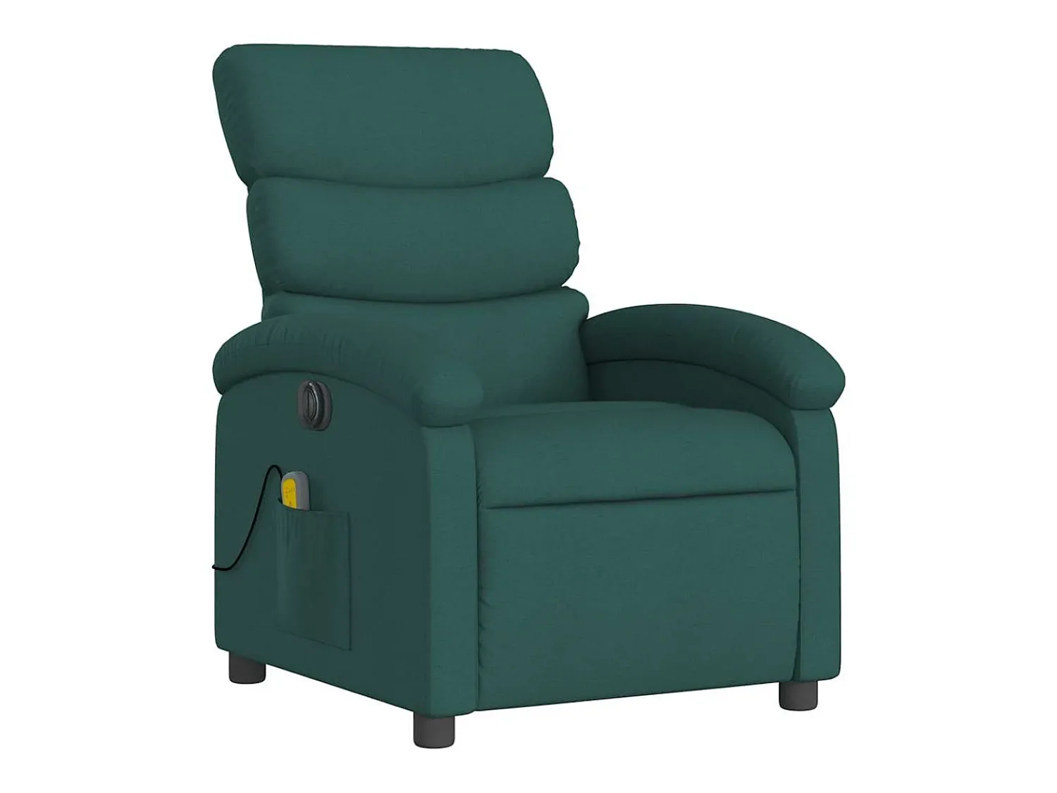 Poltrona reclinável de massagens elétrica tecido verde-escuro SHL953568^ Poltrona
