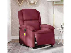 Clearance Poltrona reclinável de massagens elétrica tecido tinto SHL614459 Vermelho