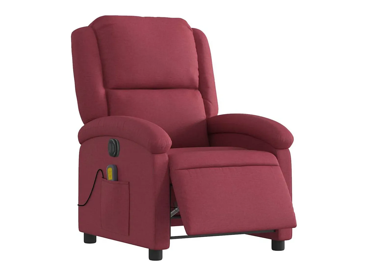 Clearance Poltrona reclinável de massagens elétrica tecido tinto SHL614459 Vermelho