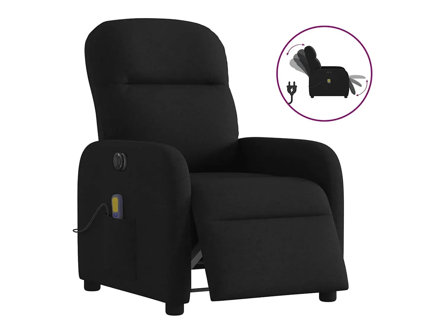 Poltrona reclinável de massagens elétrica tecido SHL995962^ Poltrona