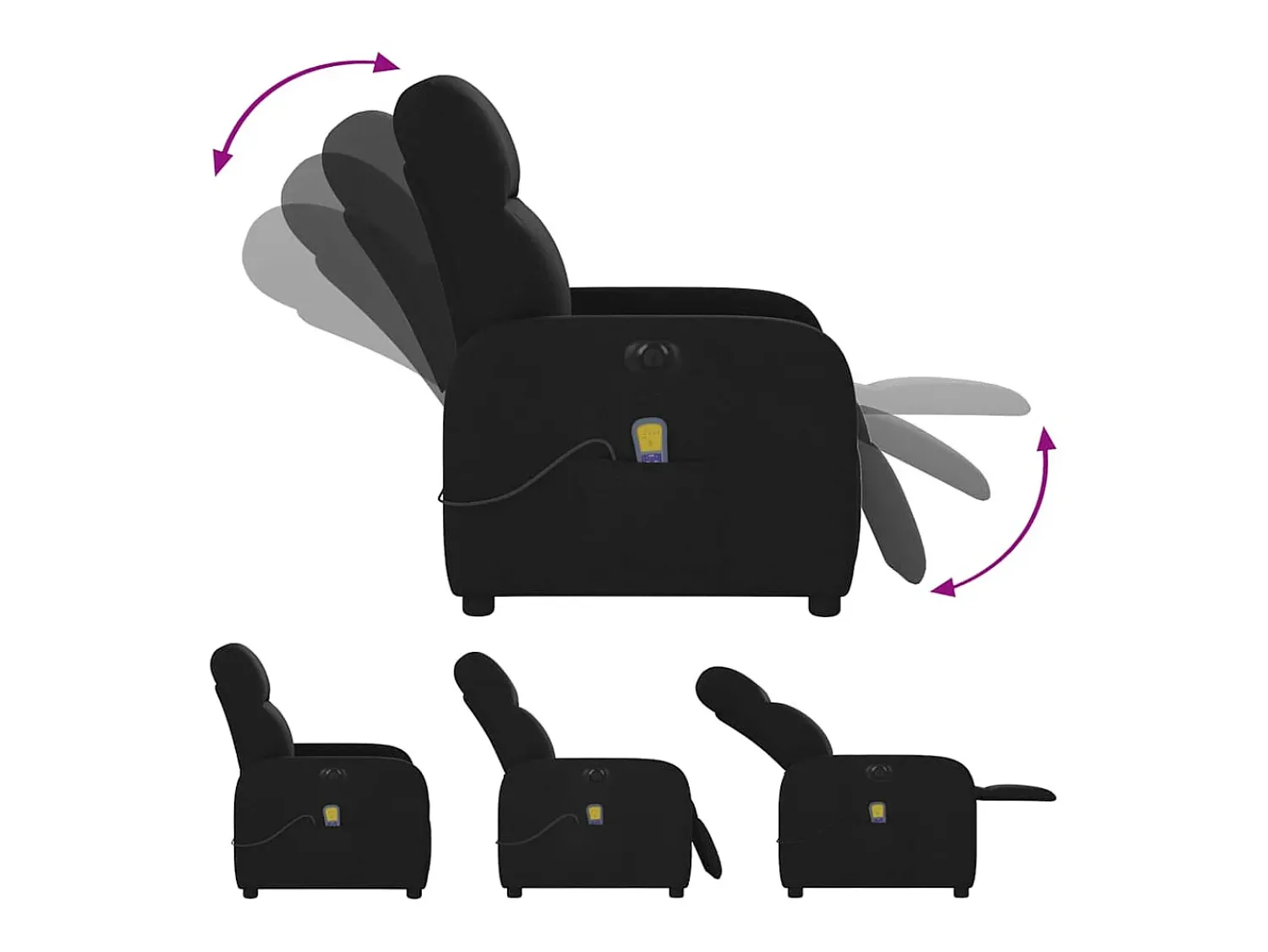 Poltrona reclinável de massagens elétrica tecido SHL995962^ Poltrona