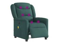 Poltrona* Poltrona reclinável de massagens elétrica tecido verde-escuro SHL382449 Verde pinho