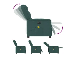 Poltrona* Poltrona reclinável de massagens elétrica tecido verde-escuro SHL382449 Verde pinho