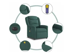Poltrona* Poltrona reclinável de massagens elétrica tecido verde-escuro SHL382449 Verde pinho