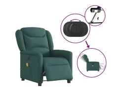 Poltrona* Poltrona reclinável de massagens elétrica tecido verde-escuro SHL382449 Verde pinho