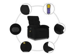 Poltrona reclinável de massagens elétrica tecido SHL510690^ Poltrona