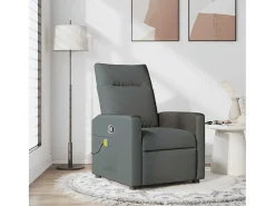 Poltrona reclinável de massagem em tecido cinza escuro SHL650100^ Poltrona