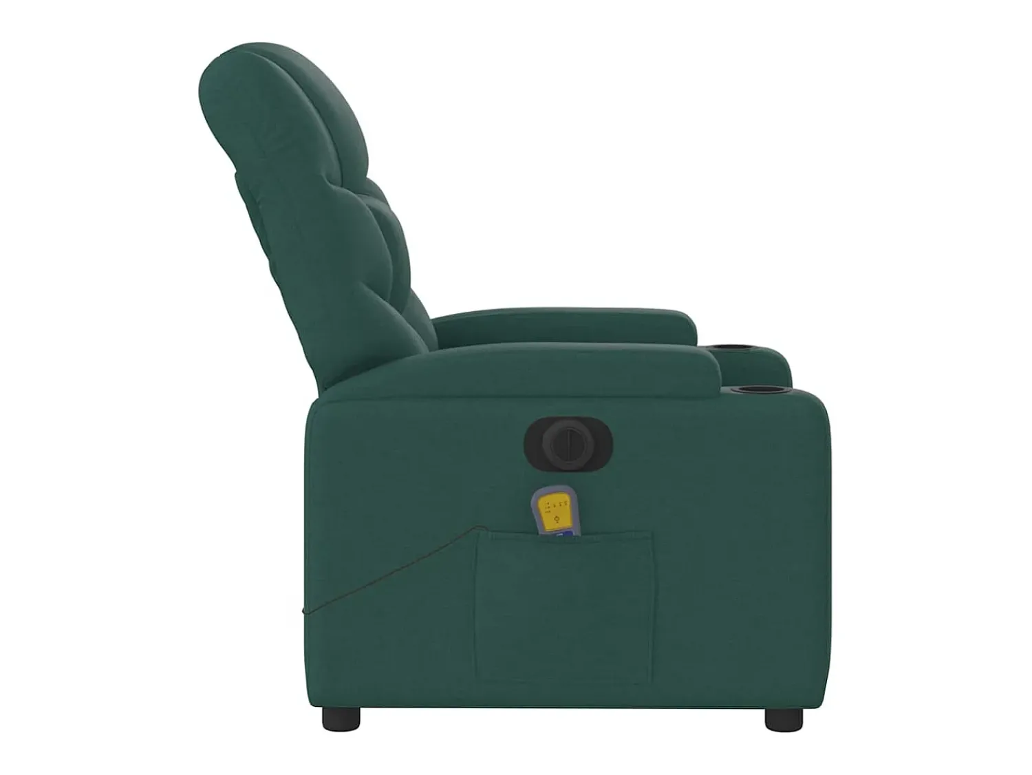 Poltrona reclinável de massagens elétrica tecido verde-escuro SHL288795^ Poltrona
