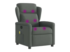 Outlet Poltrona reclinável de massagem em tecido cinza escuro SHL787884 Cinza antracite