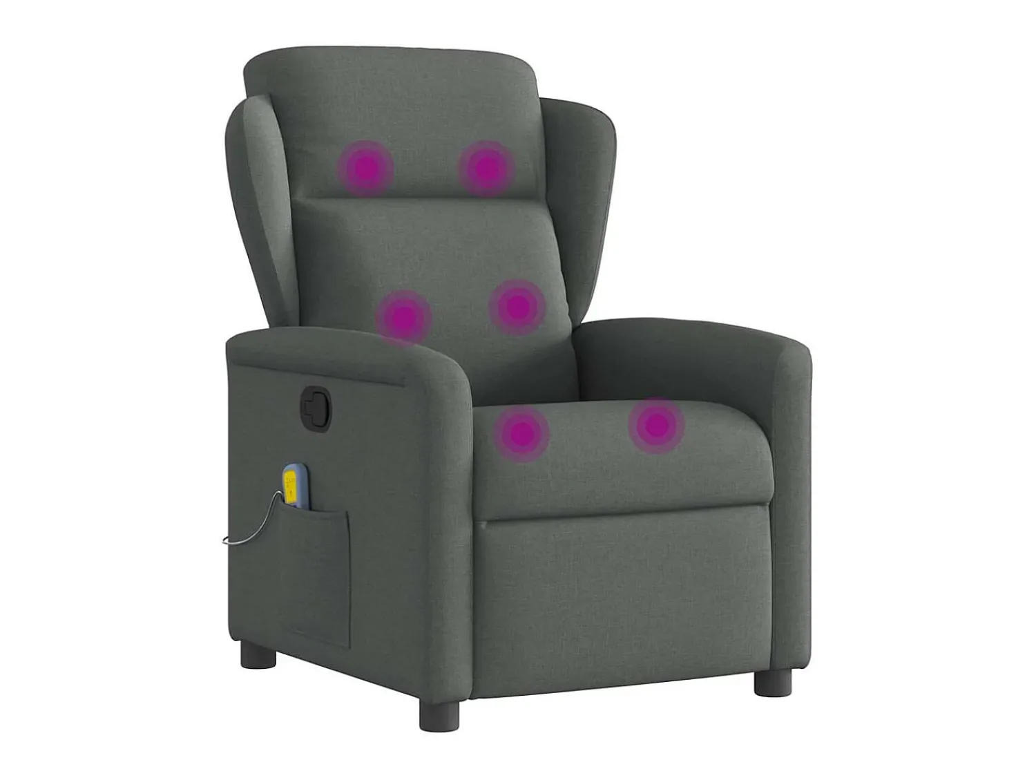 Outlet Poltrona reclinável de massagem em tecido cinza escuro SHL787884 Cinza antracite