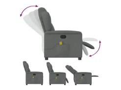 Outlet Poltrona reclinável de massagem em tecido cinza escuro SHL787884 Cinza antracite