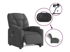 Poltrona reclinável de massagens elétrica tecido cinza-escuro SHL942676^ Poltrona