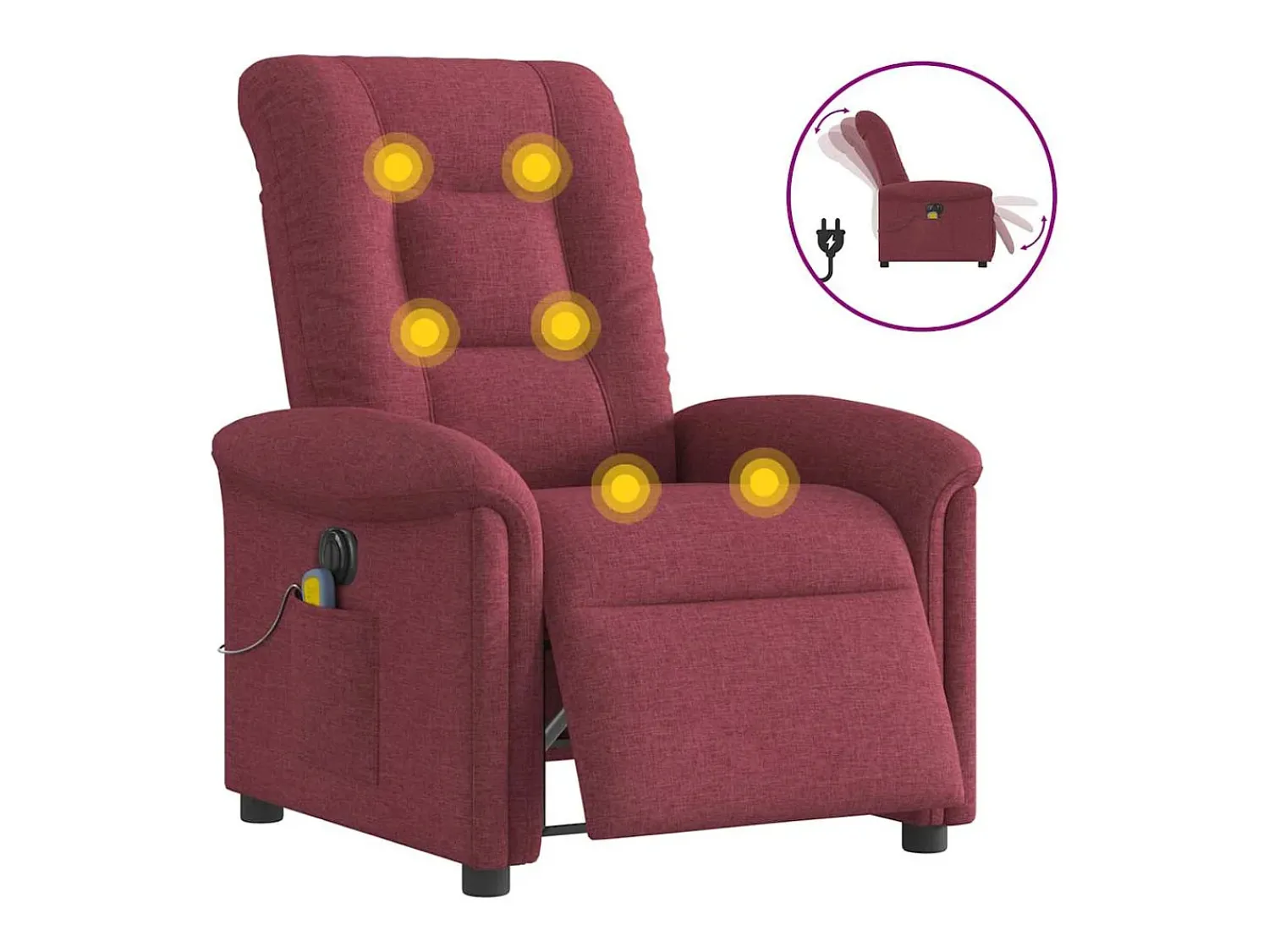 Poltrona| Poltrona reclinável de massagens elétrica tecido tinto SHL254001 Vermelho