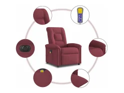 Poltrona| Poltrona reclinável de massagens elétrica tecido tinto SHL254001 Vermelho