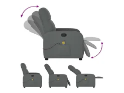 Best Poltrona reclinável de massagem em tecido cinza escuro SHL630541 Cinza antracite