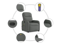 Best Poltrona reclinável de massagem em tecido cinza escuro SHL630541 Cinza antracite