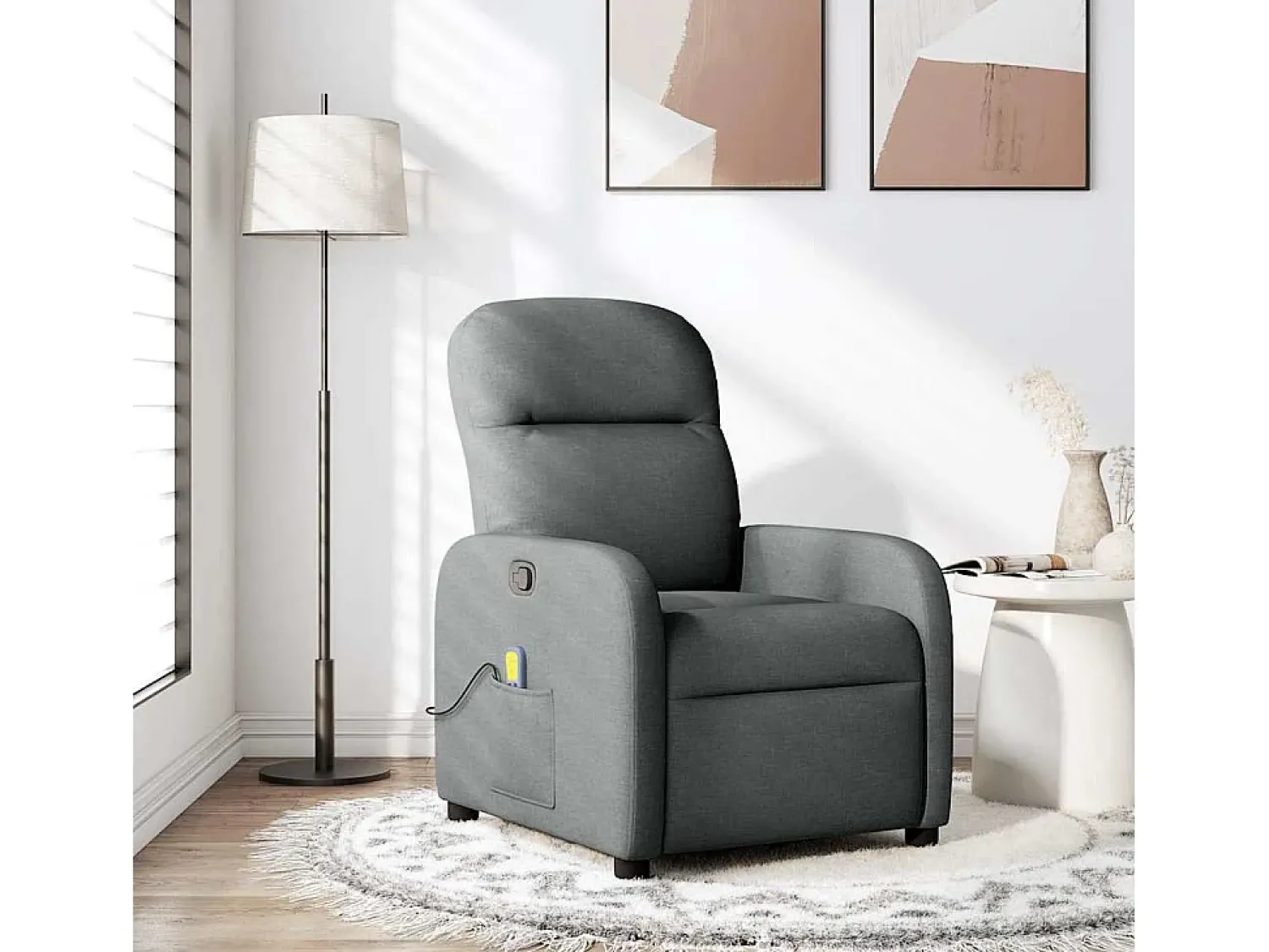 Best Poltrona reclinável de massagem em tecido cinza escuro SHL630541 Cinza antracite
