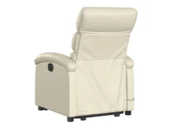 Clearance Poltrona reclinável de massagens couro artificial cor SHL484335 Creme