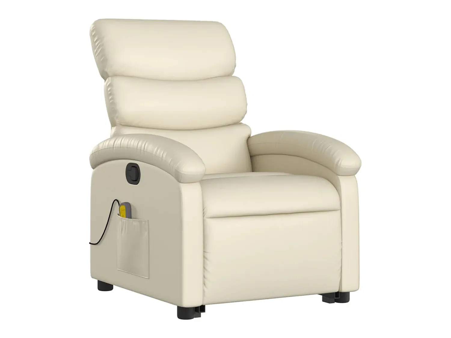 Clearance Poltrona reclinável de massagens couro artificial cor SHL484335 Creme